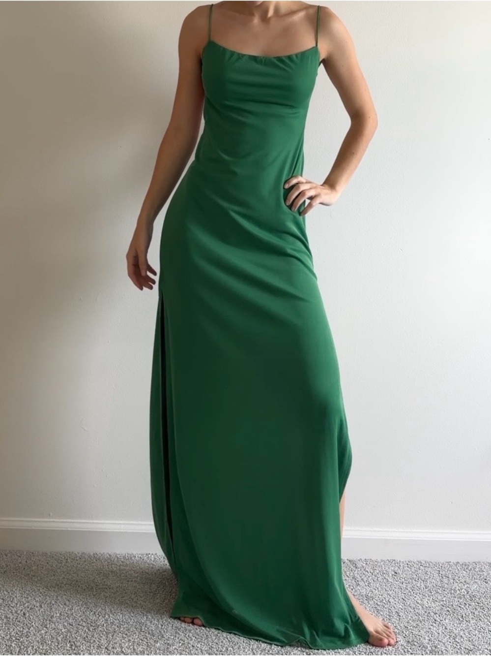 Elegant Green Slip Maxi Dress